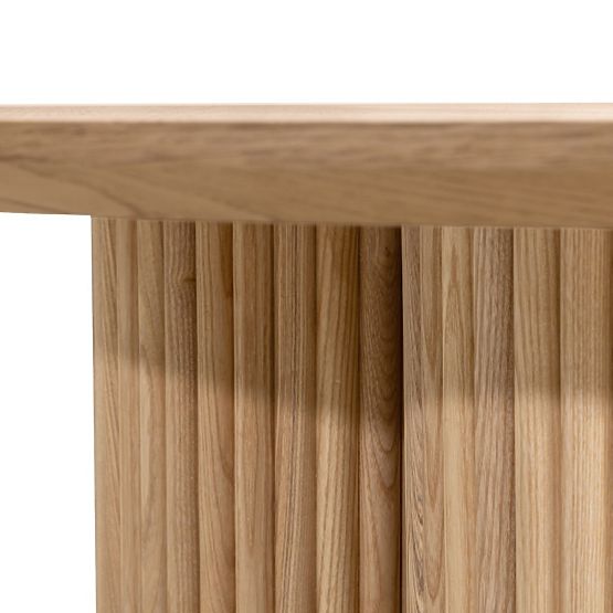 Okrogla konferenčna miza Vesby 100 cm, naravni hrast, jesen, lamele