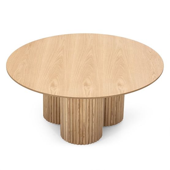 Okrogla konferenčna miza Vesby 100 cm, naravni hrast, jesen, lamele