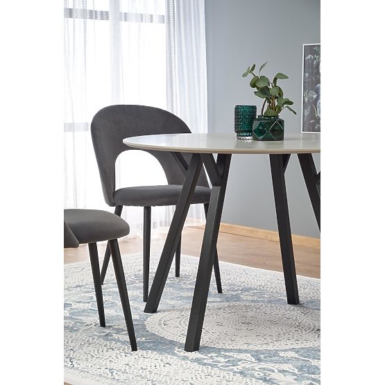 Okrogla miza BALROG, konstrukcija - črna, plošča - svetlo siva (2p=1ks)