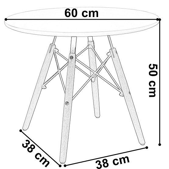 Okrogla miza PARIS DTW 60 cm bela