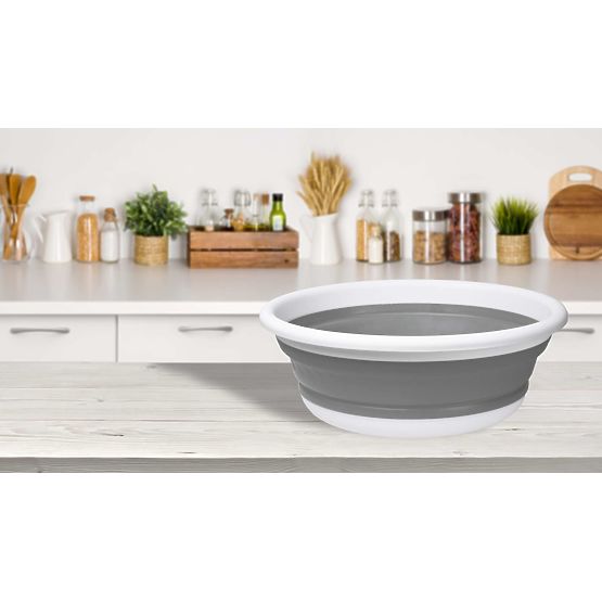 Okrogla posoda 37 cm belo-siva ELBA COMPACT 9 litrov