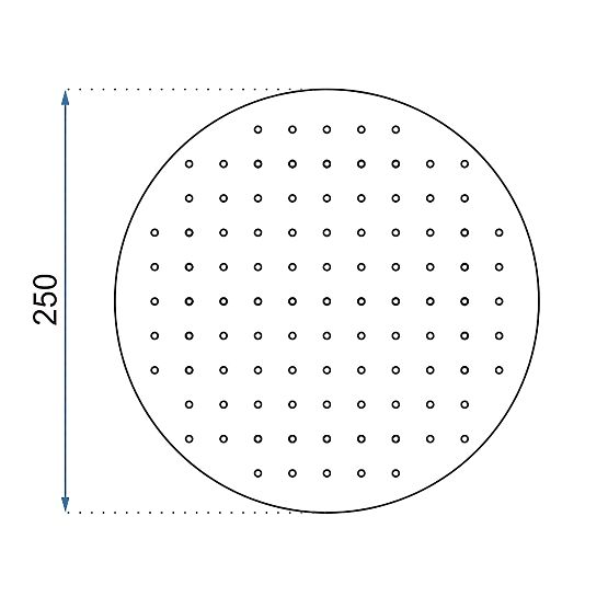 Okrogla pršna glava Rea 25cm Zlata