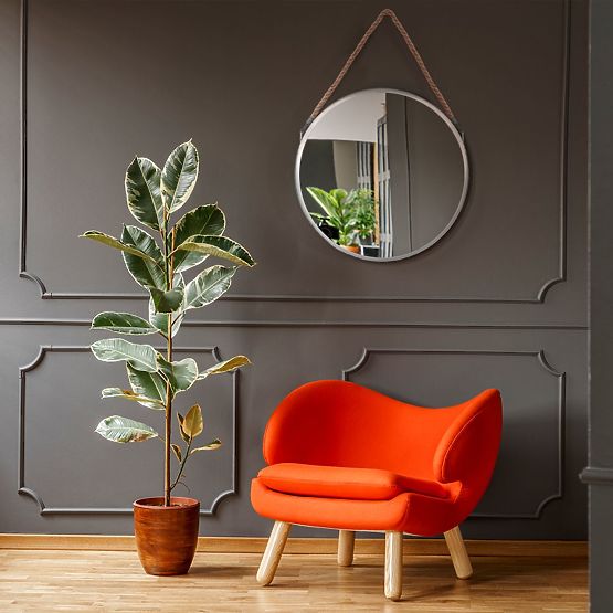 OKROGLO SREBRNO OGLEDALO NA VRVI 40CM KLMH-0410S-1