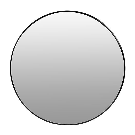 Okroglo stensko ogledalo 80 cm viseče moderno črni okvir aluminij ModernHome