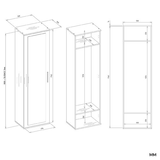 Omara DUO ANTRACIT HRAST ARTISAN