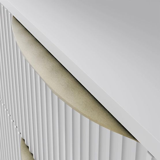 Omara pod umivalnik Avila 2.0, 80 cm, z utori, zlate ročaje, bela