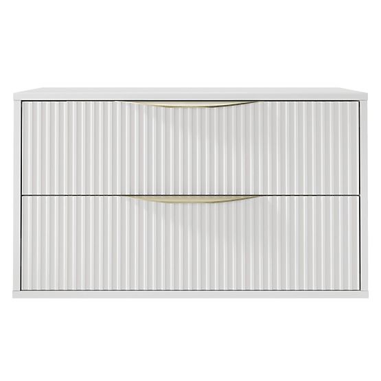 Omara pod umivalnik Avila 2.0, 80 cm, z utori, zlate ročaje, bela