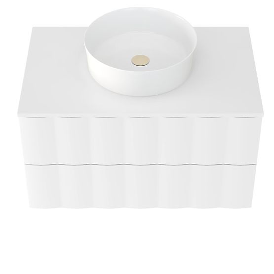 Omara pod umivalnik Grita 80 cm, bela, valovit sprednji panel