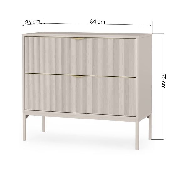 Omara pod umivalnik na ploščo Livia 80 cm, kašmir, kovinske noge, z utori