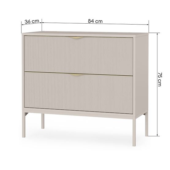 Omara pod umivalnik na ploščo Livia 80 cm, kašmir, kovinske noge, z utori