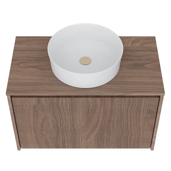 Omara pod umivalnik Pezzo 80 cm, oreh, z utori