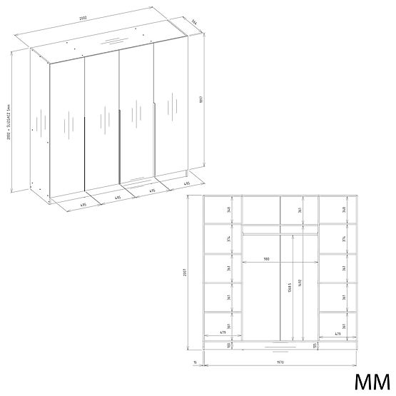 OMARA SENSO 4D 200 CM 4 VRATA ZLATI ROČAJI ZA DNEVNO SOBO SPALNICO KAŠMIR BEŽ