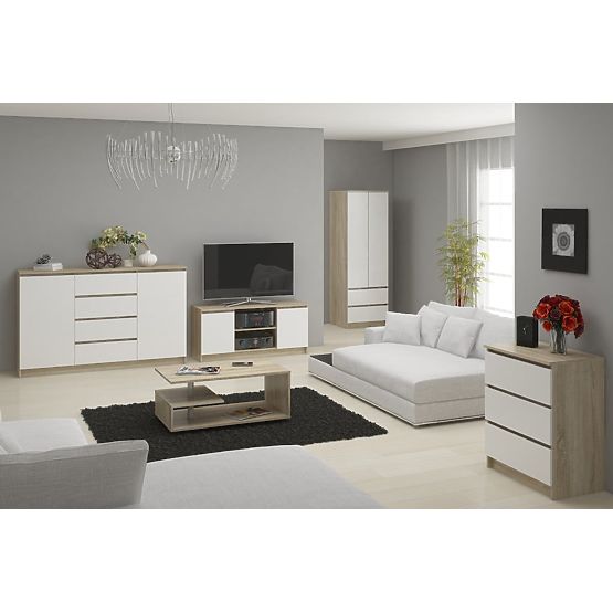 GARDEROBA STAR S 60 cm 2 VRATI 2 PREDALI SONOMA / BELA