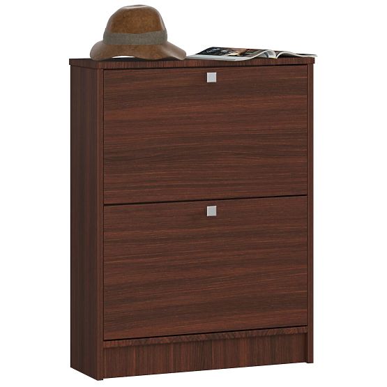 Omara za čevlje 2 nagibna vrata 60 cm - wenge