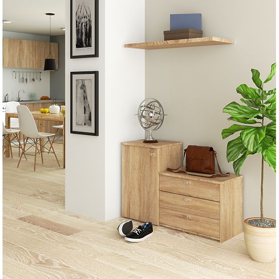 Omara za čevlje S16 s komodo 3 nagibna vrata - hrast sonoma