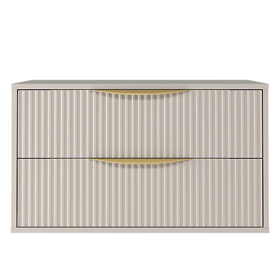 Omarica pod umivalnik Avila 2.0, 80 cm, rebrasta, zlate ročaje, kašmir