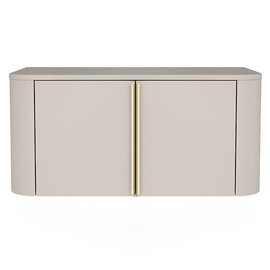 Omarica pod umivalnik na plošči Bassa 80 cm, kašmir, zlate ročaji, zaobljena