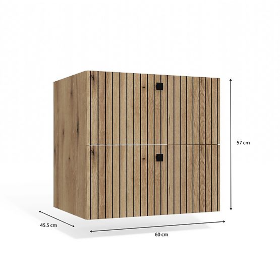 OMARICA POD UMIVALNIK TIGO 60 2S HRAST EVOKE 2 PREDALA Z REŽNIMI ČELNIMI PANELOM VISEČA