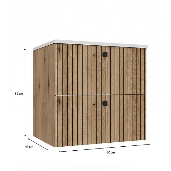 OMARICA POD UMIVALNIK TIGO 60 2S HRAST EVOKE REBRASTA SPREDNJA PLOŠČA + UMIVALNIK