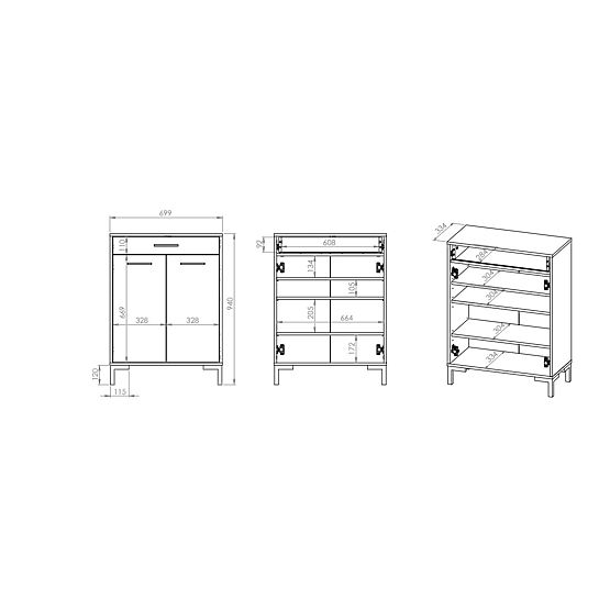 Omarica za čevlje Nevio - artisan hrast