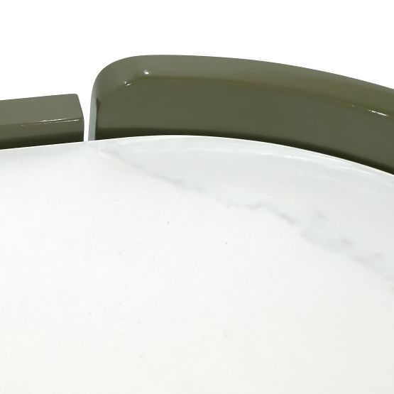 Ovalna komoda Nari, zelena/siva, spiek, sijaj