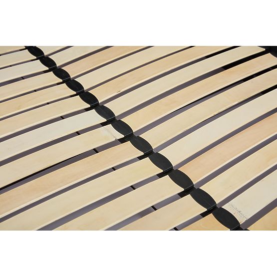 Oblazinjena postelja z visokim vzglavjem PALLAZO črna - 160x200 cm