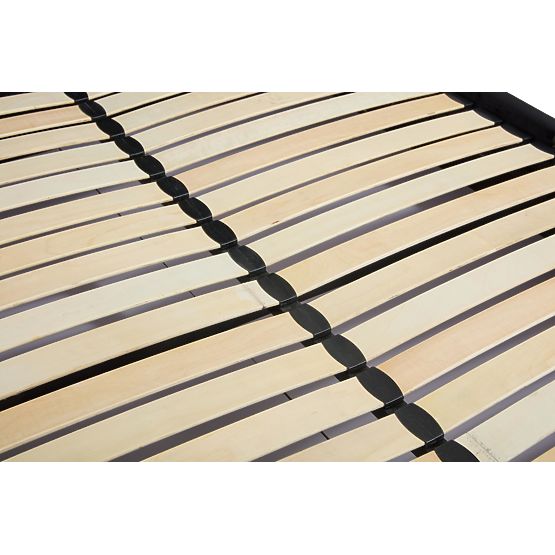 Oblazinjena postelja z visokim vzglavjem PALLAZO črna - 160x200 cm