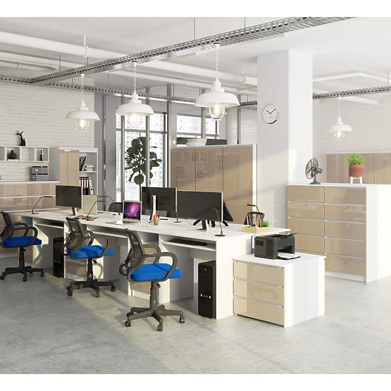 PISALNA MIZA CLP 135 cm PK BELA / CAPPUCCINO SIJAJ