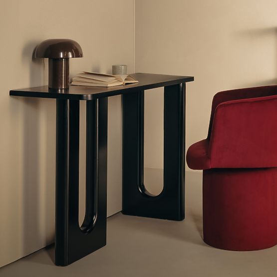 Pisalna miza/konzola Lichi 120 cm, črna, loki