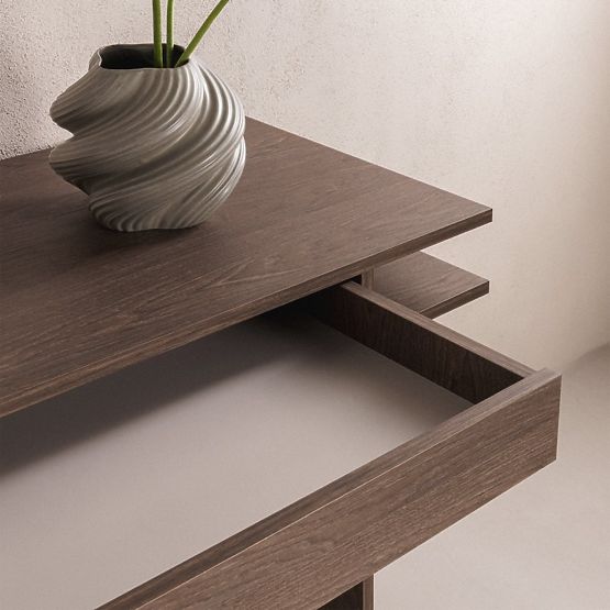 Pisalna miza/konzola s predalom Kanso, Hrast Baltic Storm