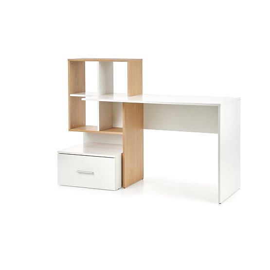 Pisarna miza GROSSO - zlati hrast / bela