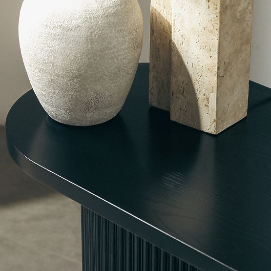 Pisarna miza/konsola Pauline 140 cm, črna, lamele