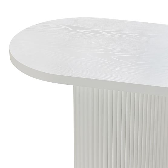 Pisarna miza/konzola Pauline 140 cm, bela, lamele