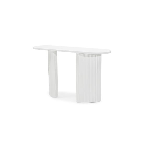 Pisarna miza/konzola Pauline 140 cm, bela, lamele