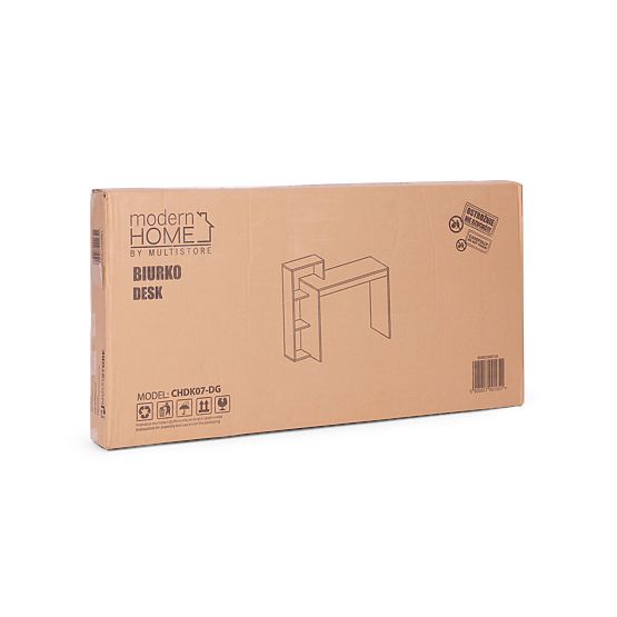 Pisarniška računalniška miza belo-siva + regal s 4 policami