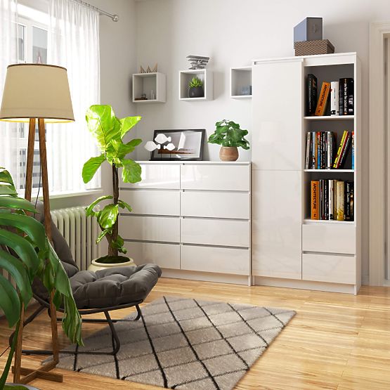 Pisarniški regal R 80 cm CLP R11 PK BELI / BELI SIJAJ