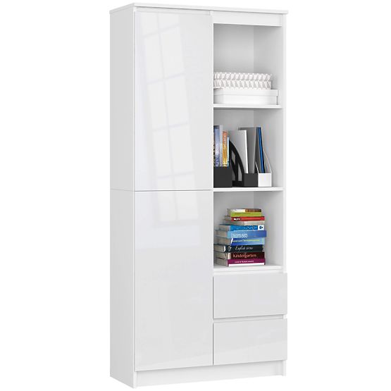 Pisarniški regal R 80 cm CLP R11 PK BELI / BELI SIJAJ