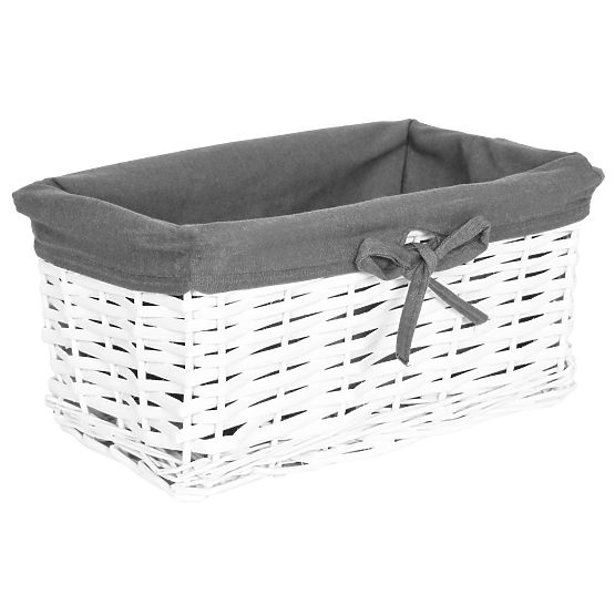Pletena košara 30x20x15 cm - belo-siva