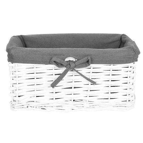 Pletena košara 30x20x15 cm - belo-siva