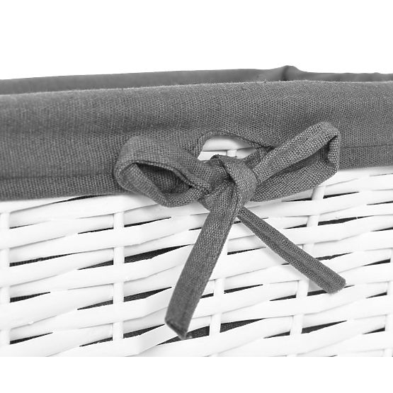 Pletena košara 30x20x15 cm - belo-siva