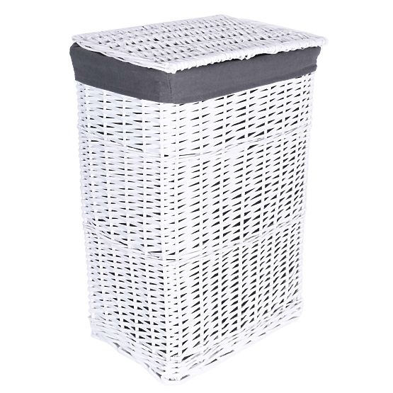 Pletena košara 48x36x66 cm - 114L - belo-siva