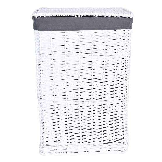 Pletena košara 48x36x66 cm - 114L - belo-siva