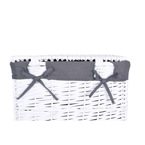 Pletena košara 48x36x66 cm - 114L - belo-siva