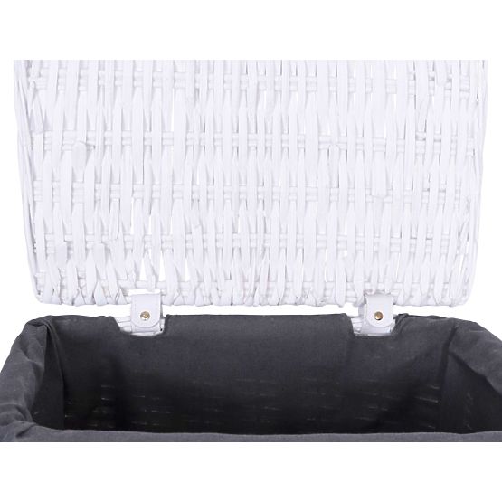 Pletena košara 48x36x66 cm - 114L - belo-siva