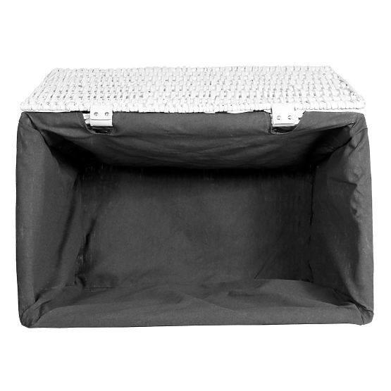 Pletena skrinja 105L 66x40x40 cm belo-siva