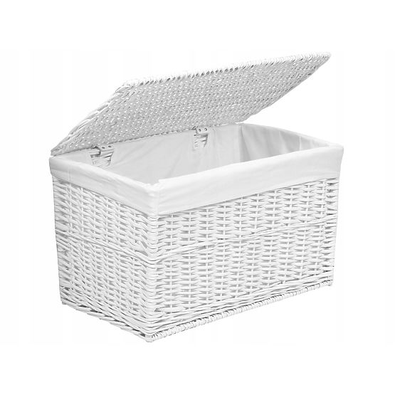 Pletena skrinja 65L 56x34x34 cm bela