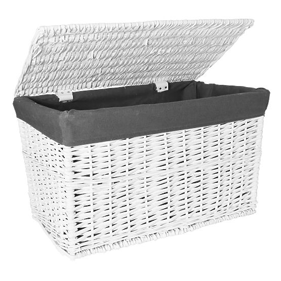 Pletena skrinja 65L 56x34x34 cm belo-siva