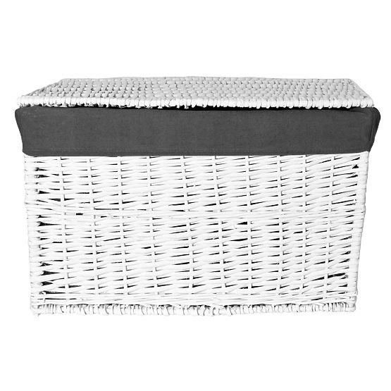Pletena skrinja 65L 56x34x34 cm belo-siva
