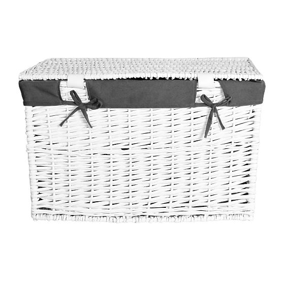 Pletena skrinja 65L 56x34x34 cm belo-siva