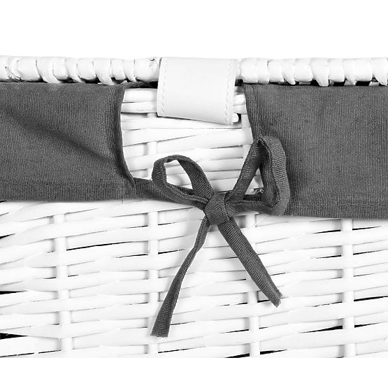 Pletena skrinja 65L 56x34x34 cm belo-siva